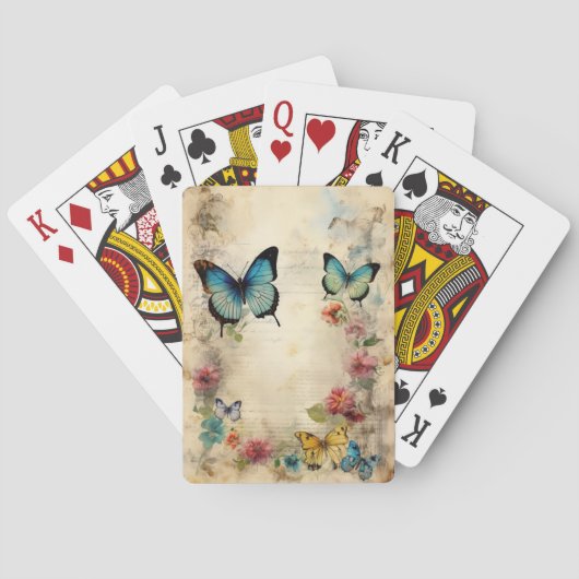 vlinders en bloemen pokerkaarten (Achterkant)