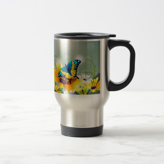Vlinders en Bloemen - Realistisch Reisbeker (Rechts)