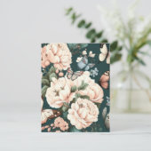 Vlinders en bloemen RSVP kaartje (Staand voorkant)