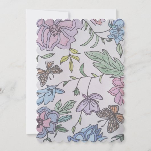 Vlinders en Bloemen Save The Date (Achterkant)