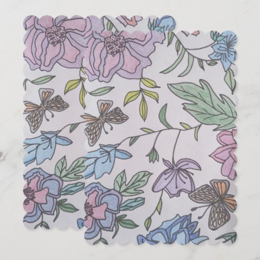 Vlinders en Bloemen Save The Date (Voorkant / Achterkant)