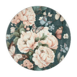 Vlinders en bloemen snijplank