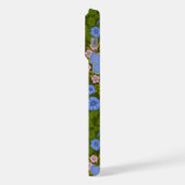 Vlinders en bloemen symmetrie, blauw en roze iPhone hoesje (Linkerkant)