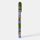 Vlinders en bloemen symmetrie, blauw en roze iPhone hoesje (Rechterkant)