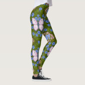 Vlinders en bloemen symmetrie, blauw en roze leggings (Rechts)