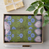 Vlinders en bloemen symmetrie, blauw en roze tissuepapier (Geschenk)
