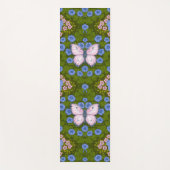 Vlinders en bloemen symmetrie, blauw en roze yogamat (Voorkant)