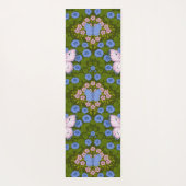 Vlinders en bloemen symmetrie, blauw en roze yogamat (Achterkant)