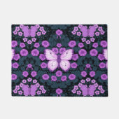 Vlinders en bloemen symmetrie, violet en blauw deurmat (Voorkant)