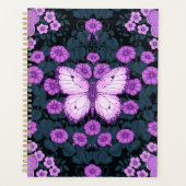 Vlinders en bloemen symmetrie, violet en blauw planner (Voorkant)