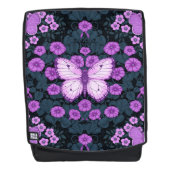 Vlinders en bloemen symmetrie, violet en blauw rugtassen (Voorkant)
