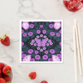 Vlinders en bloemen symmetrie, violet en blauw servet (Insitu)
