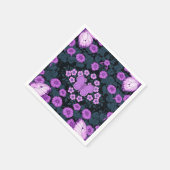 Vlinders en bloemen symmetrie, violet en blauw servet (Hoek)