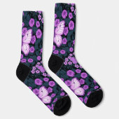 Vlinders en bloemen symmetrie, violet en blauw sokken (Rechts)