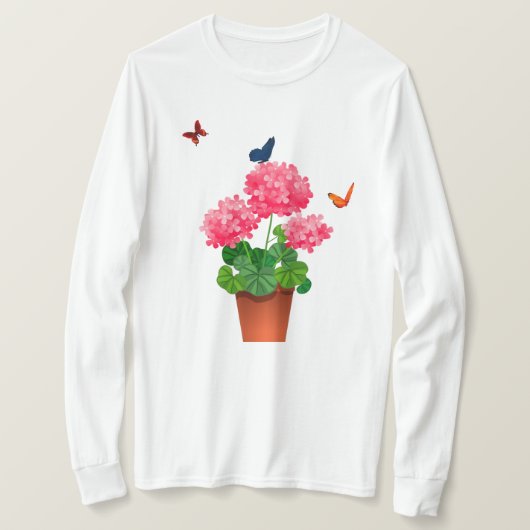 Vlinders en bloemen T-shirt (Design voorkant)