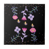 vlinders en bloemen tegeltje (Voorkant)