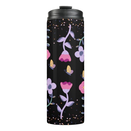 vlinders en bloemen thermosbeker (Voorkant)