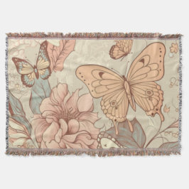 Vlinders en bloemen tissuepapier deken