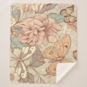Vlinders en bloemen tissuepapier sherpa deken (Voorkant)
