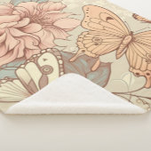 Vlinders en bloemen tissuepapier sherpa deken (3/4)
