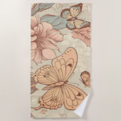 Vlinders en bloemen tissuepapier strandlaken (Voorkant)
