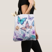 Vlinders en bloemen tote bag (Dichtbij)