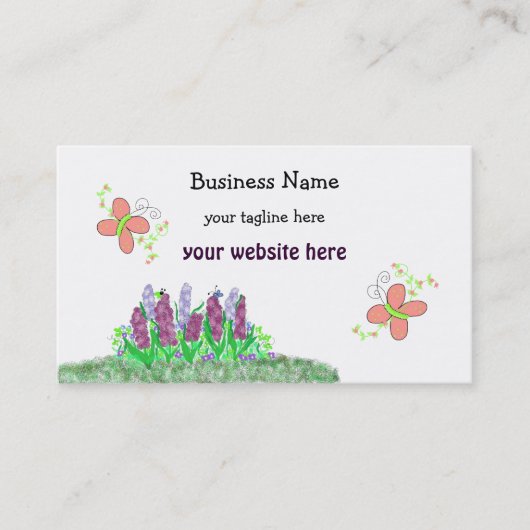 Vlinders en Bloemen Visitekaartje (Voorkant)