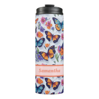 Vlinders en Bloemen voor Meisjes en Vrouwen Thermosbeker