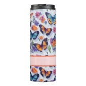 Vlinders en bloemen voor meisjes en vrouwen thermosbeker (Achterkant)