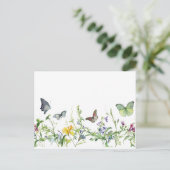 Vlinders en bloesems briefkaart (Staand voorkant)