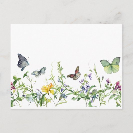 Vlinders en bloesems briefkaart (Voorkant)
