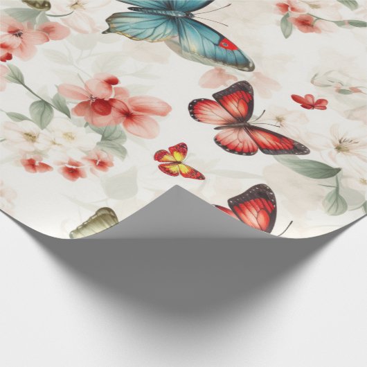  Vlinders en Bloesems Cadeaupapier (Hoek)