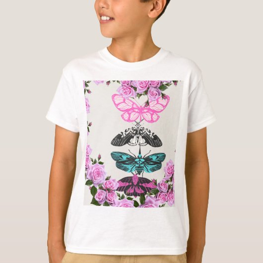 Vlinders en bloesems: de delicate dans van de Natu T-shirt (Voorkant)