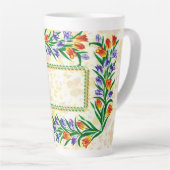vlinders en bloesems latte mok (Rechterhoek)