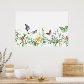 Vlinders en bloesems poster (Keuken)