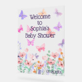 Vlinders en Blooms Baby shower Welkom Acryl Bord (Hoek)