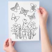 Vlinders en Blooms Kleurplaat Flyer (Hand)
