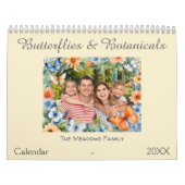 Vlinders en Botanicals Lijsten Custom Photo Kalender (Hoes)