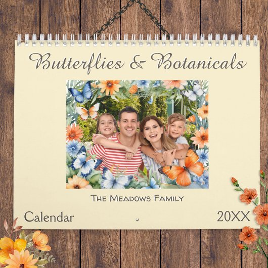 Vlinders en Botanicals Lijsten Custom Photo Kalender