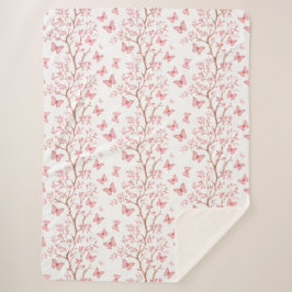 Vlinders en botanische sherpa deken