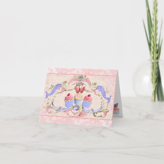 Vlinders en Cupcakes Bedankkaart (Voorkant)