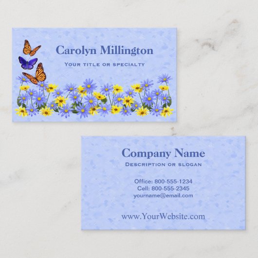 vlinders en Daisies Spring Garden Visitekaartje (Voorkant / Achterkant)