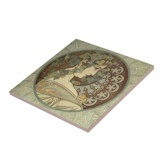 Vlinders en distels op Mauve Tegeltje (Zijkant)