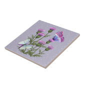 Vlinders en distels op Mauve Tegeltje (Zijkant)