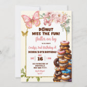 Vlinders en Donuts Gezamenlijke Verjaardag Kaart (Voorkant)