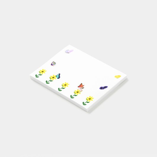 Vlinders en een fee Post-it® notes (Schuin)