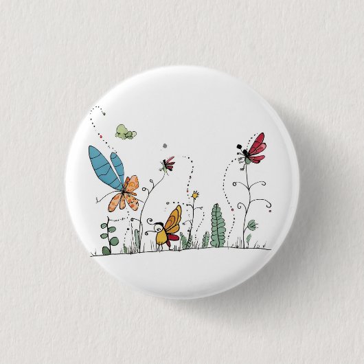 vlinders en feeën thema ronde button 3,2 cm (Voorkant)