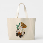 vlinders en Floral Illustration on Grote Tote Bag (Achterkant)