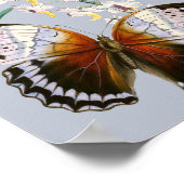  vlinders en Floral Illustration on Poster (Hoek)