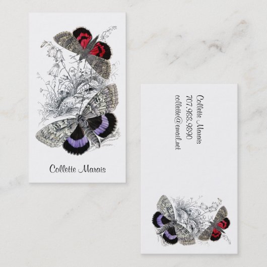 Vlinders en gebladerte roepkaart visitekaartje (Voorkant / Achterkant)